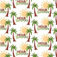 Seamless Pattern with Hello Summer Text vector