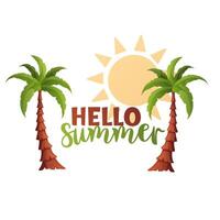 Summer Composition with Hello Summer Text vector