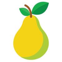 A pear with a green leaf on it vector