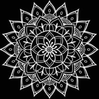 A white flower design on a black background vector