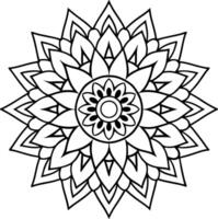 A flower coloring page with a large flower vector