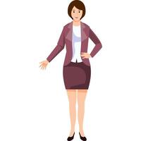 office woman cartoon character modern style avatar vector