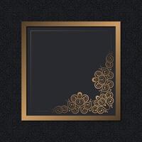 Elegant Golden Frame on Dark Pattern Background vector