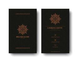 modern and stylish business card design featuring a sophisticated pattern and a symmetrical ornamental element vector