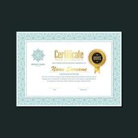 certificate of achievement with ornament frame design vector