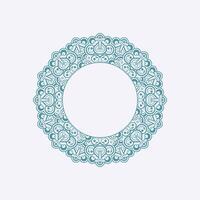 teal and white decorative round ornament element vector