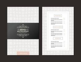 Elegant restaurant menu with texture pattern element vector