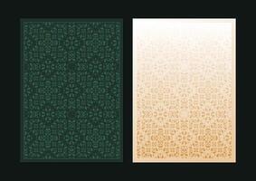cover of elegant geometric pattern motif in gold color vector