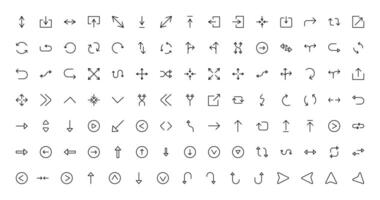 Modern Circle and Arrow Icon Package for Dynamic Designs. Featuring Directional Arrows and Circular Elements to Enhance Your Projects with Flow and Movement. vector
