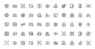Modern Security Icon Package for Professional Designs. Featuring Essential Protection, Lock, and Shield Symbols to Strengthen Your Projects. vector