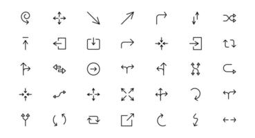Modern Circle and Arrow Icon Set Pack for Dynamic Designs. Featuring Directional Arrows and Circular Elements to Enhance Your Projects with Flow and Movement. vector