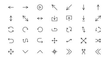 Modern Circle and Arrow Icon Set Collection for Dynamic Designs. Featuring Directional Arrows and Circular Elements to Enhance Your Projects with Flow and Movement. vector