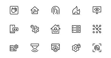 Modern Security Icon Collection for Professional Designs. Featuring Essential Protection, Lock, and Shield Symbols to Strengthen Your Projects. vector
