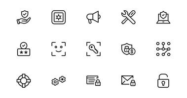 Modern Security set collection for Professional Designs. Featuring Essential Protection, Lock, and Shield Symbols to Strengthen Your Projects. vector