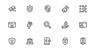 Modern Security Icons design for Professional Designs. Featuring Essential Protection, Lock, and Shield Symbols to Strengthen Your Projects. vector