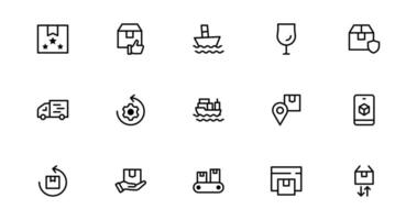Professional Transport and Logistics set. This Set Includes Vehicles, Delivery, and Supply Chain Symbols for Efficient Projects. vector