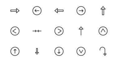 Modern Circle and Arrow Set Bundle for Dynamic Designs. Featuring Directional Arrows and Circular Elements to Enhance Your Projects with Flow and Movement. vector