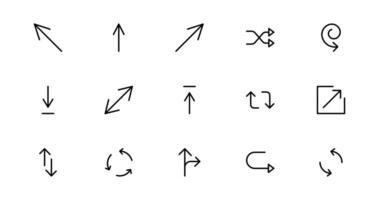 Modern Circle and Arrow Icons Collections for Dynamic Designs. Featuring Directional Arrows and Circular Elements to Enhance Your Projects with Flow and Movement. vector