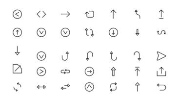 Modern Circle and Arrow Icon Design Set for Dynamic Designs. Featuring Directional Arrows and Circular Elements to Enhance Your Projects with Flow and Movement. vector