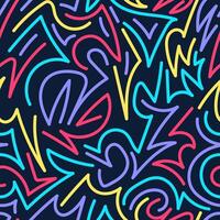 A colorful pattern with neon signs on a dark background vector