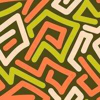 An abstract pattern with orange, green and white shapes vector