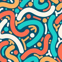 Seamless pattern with colorful shapes and lines vector