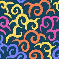 A colorful pattern with swirls on a dark background vector