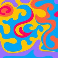 banckground Abstract Colorful Retro Design with Swirls and Shapes vector