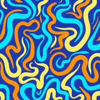 Background Abstract Swirls and Wavy Lines in Vibrant Colors on a Blue Surface vector