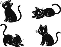 Cute Cat Drawing Set for Digital and Print Use vector