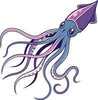 Squid Design with Colorful Style vector