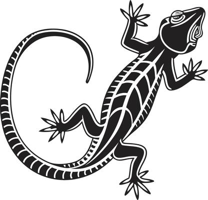 Lizard Silhouette Art for Digital and Print Design