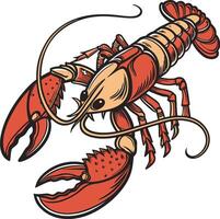 Lobster Design with Colorful Style vector