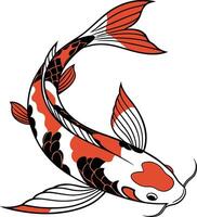 Koi Fish Colored Japanese Style Design vector