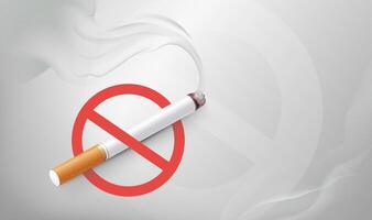 Horizontal illustration of cigarettes on a grey background on World No Smoking Day vector