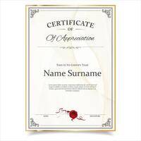 Retro Certificate Design Layout for Print, Elegant Blank Certificate for Diploma, Graduation stock illustration 051.eps vector