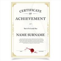 Retro Certificate Template Layout for Print, Elegant Blank Certificate for Diploma, Graduation stock illustration vector
