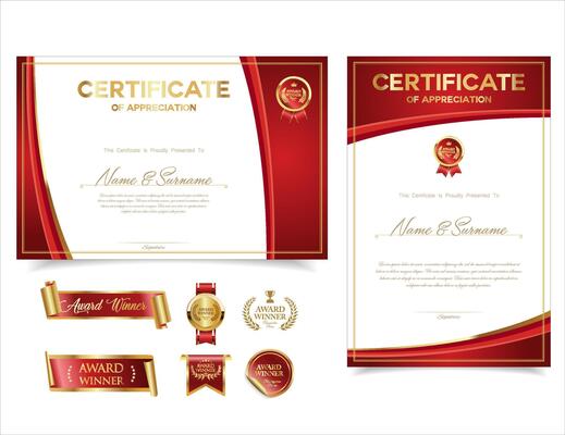 Certificate or diploma vintage border award background design