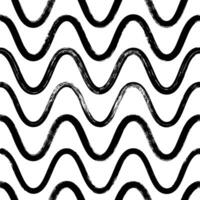 Marker drawn wavy lines seamless pattern. Abstract squiggly modern background with continuous lines. Trendy textured print for textile, fabric, wallpaper, wrapping, scrapbook and packaging vector