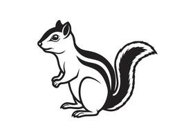 Cartoon squirrel black silhouette vector