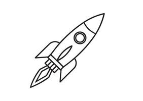 Rocket flying up into space Icon vector