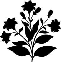 Black Floral Silhouette, Stylized Flower Arrangement, Elegant Botanical Design Element vector