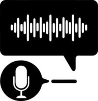 Microphone Recording in Speech Bubble with Soundwave Isolated on White Background vector