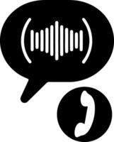 Voice Message Icon in Speech Bubble with Telephone Handset Symbol Black and White vector