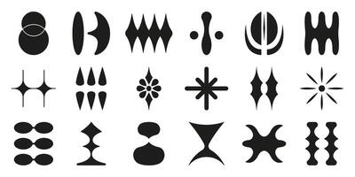 Abstract Geometric Shapes Solid Icon Set. Modern Design Elements And Decorative Patterns Silhouette Symbol Collection. Creative And Artistic Illustration. Isolated Illustration vector
