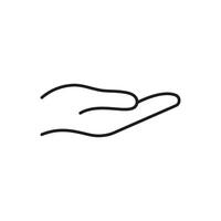 Open Hand Palm Up Line Icon. Offering, Giving, And Receiving Gesture Outline Symbol. Support And Assistance Representation. Editable Stroke. Isolated Illustration vector