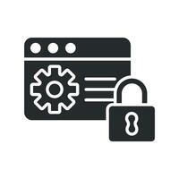 secure data processing icons vector