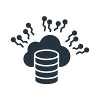 big data icons isolated vector