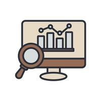 monitoring data icons colours style vector