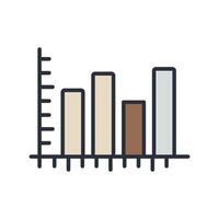 chart bar icons isolated on White Background. Flat style design vector